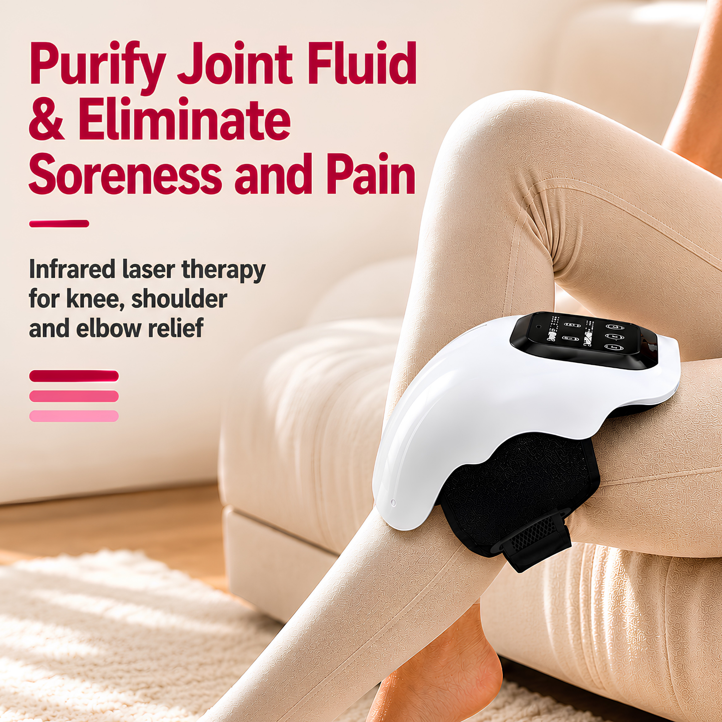 4-in-1 Wireless Knee Massager with Heat, Vibration & Infrared Laser Therapy