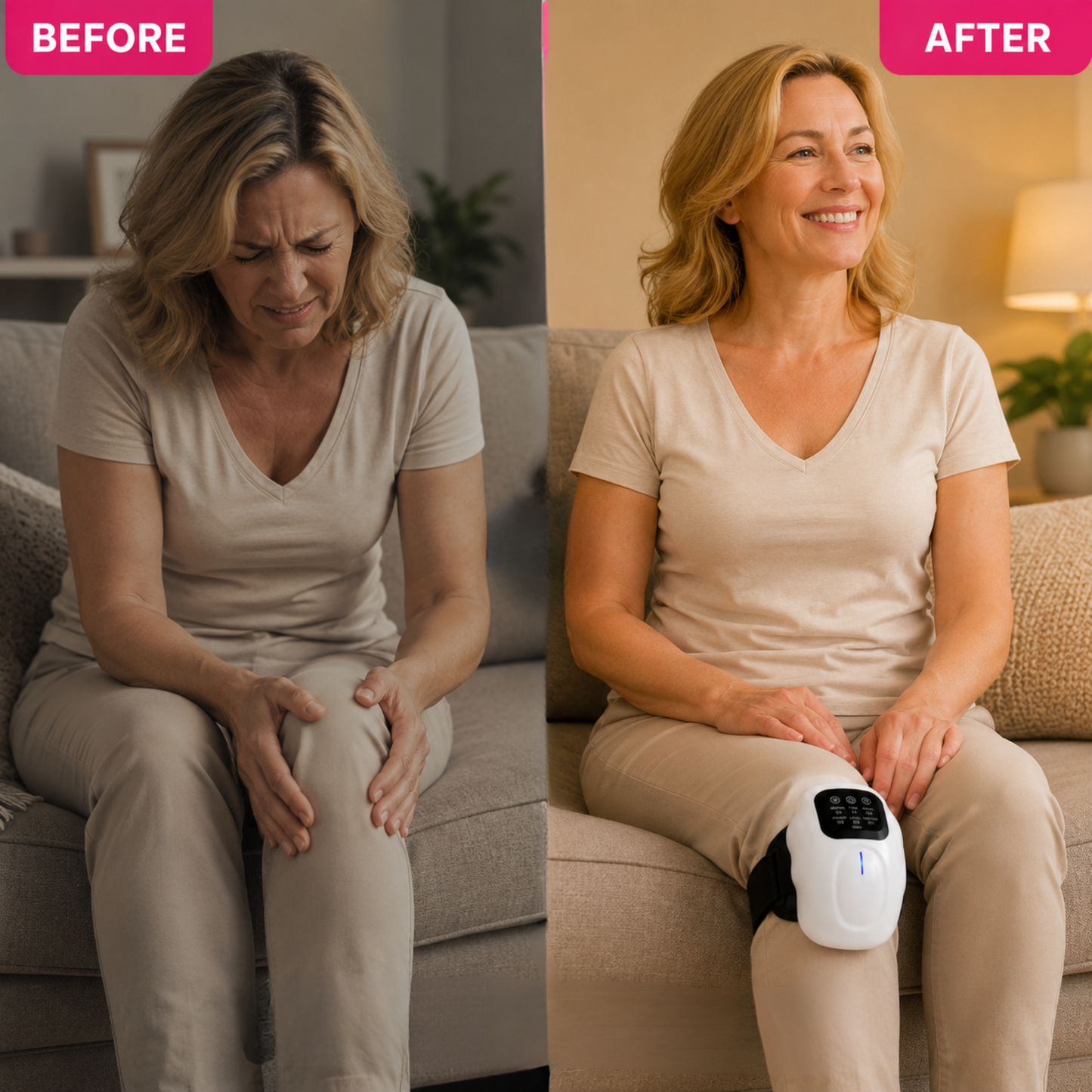 4-in-1 Wireless Knee Massager with Heat, Vibration & Infrared Laser Therapy